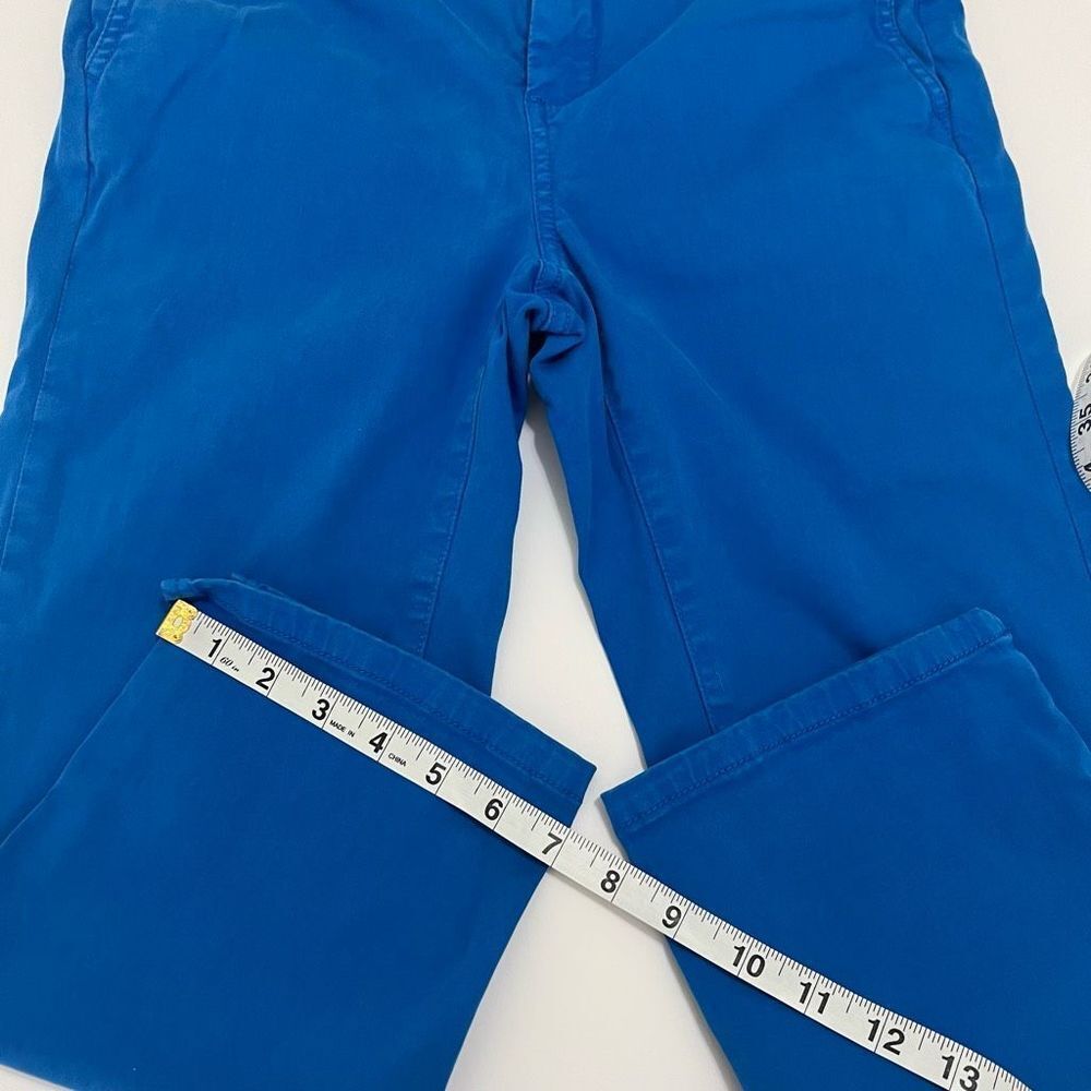 Lila Ryan Blue Mid-Rise Flat Front Straight Leg Stretch Chino Cropped Pants Sz 4 - Picture 14 of 14